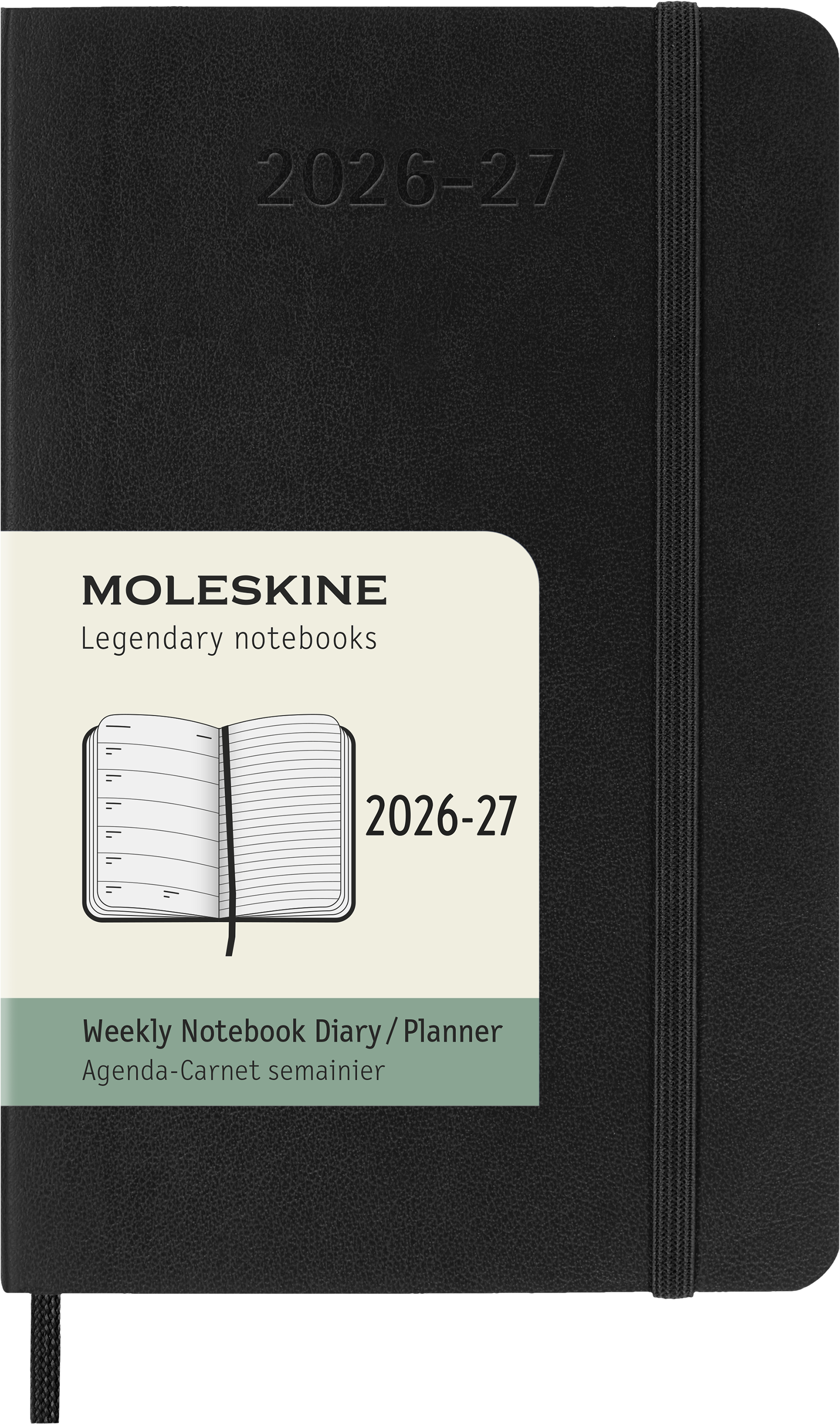 картинка Еженедельник 18 месяцев Moleskine Classic Soft  ( 2026-2027), Pocket (9x14 см),черного цвета от магазина Молескинов