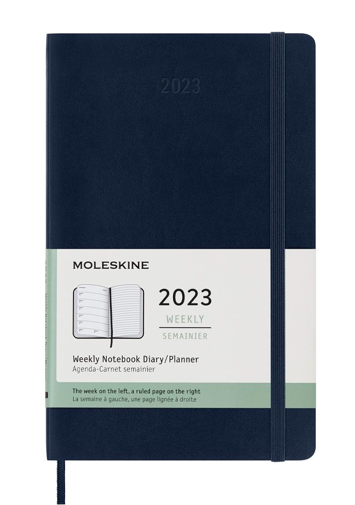 картинка Еженедельник Moleskine Classic Soft (мягкая обложка), 2023, Large (13x21 см), синий от магазина Молескинов