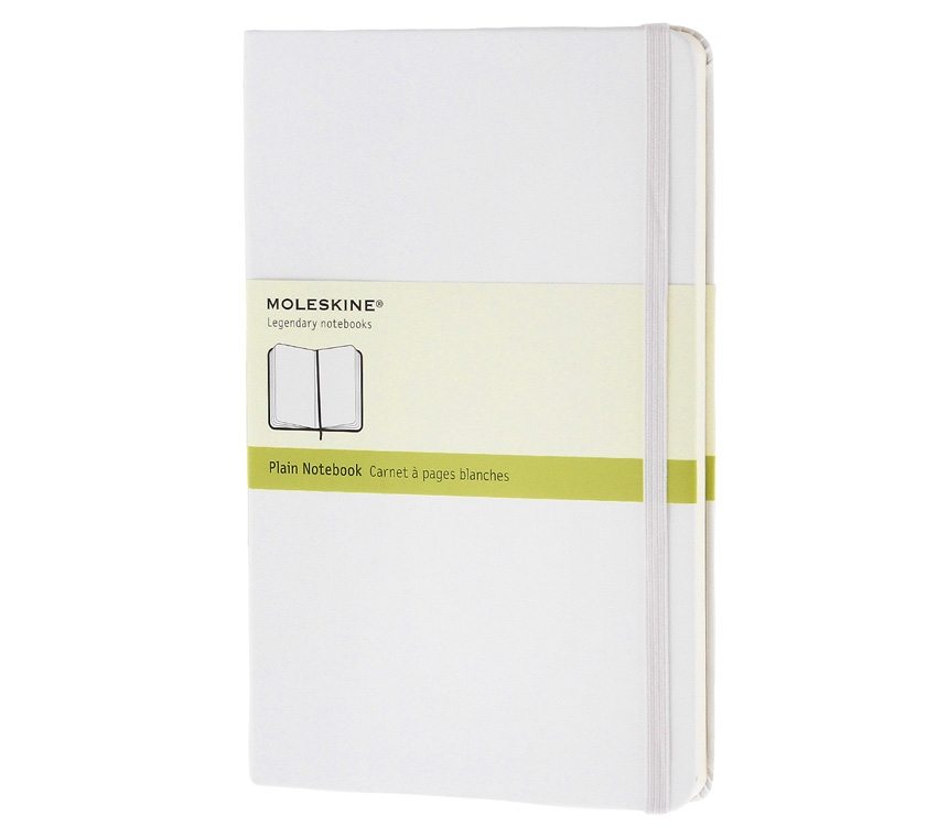 картинка Записная книжка Moleskine Classic (нелинованная), Large (13х21см), белая, твердая обложка от магазина Молескинов
