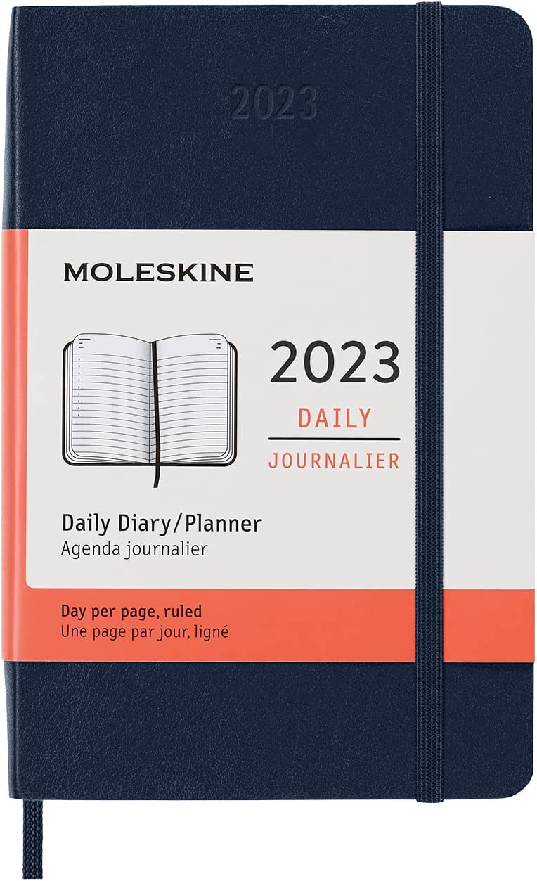 Ежедневник Moleskine Classic Soft (мягкая обложка), 2023, Pocket (9x14 см), синий