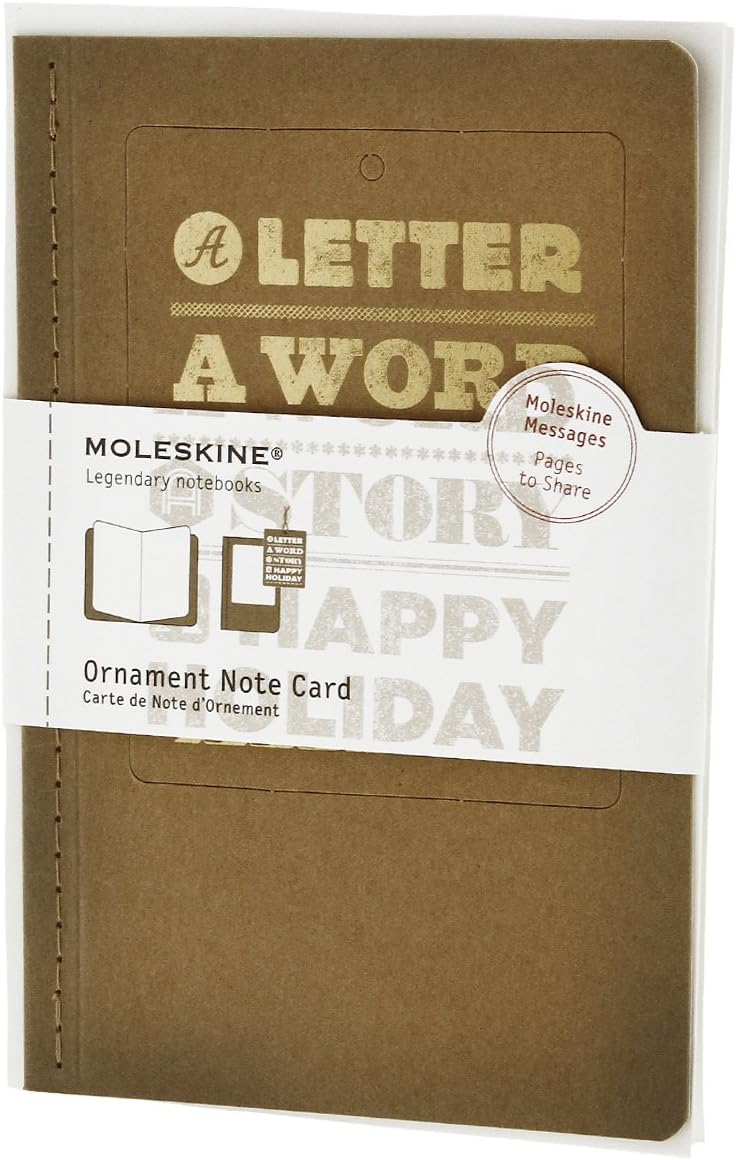 картинка Набор для письма Moleskine Note Card Large (11,5х17,5см) 'Ornament A Happy Holiday', бежевый от магазина Молескинов