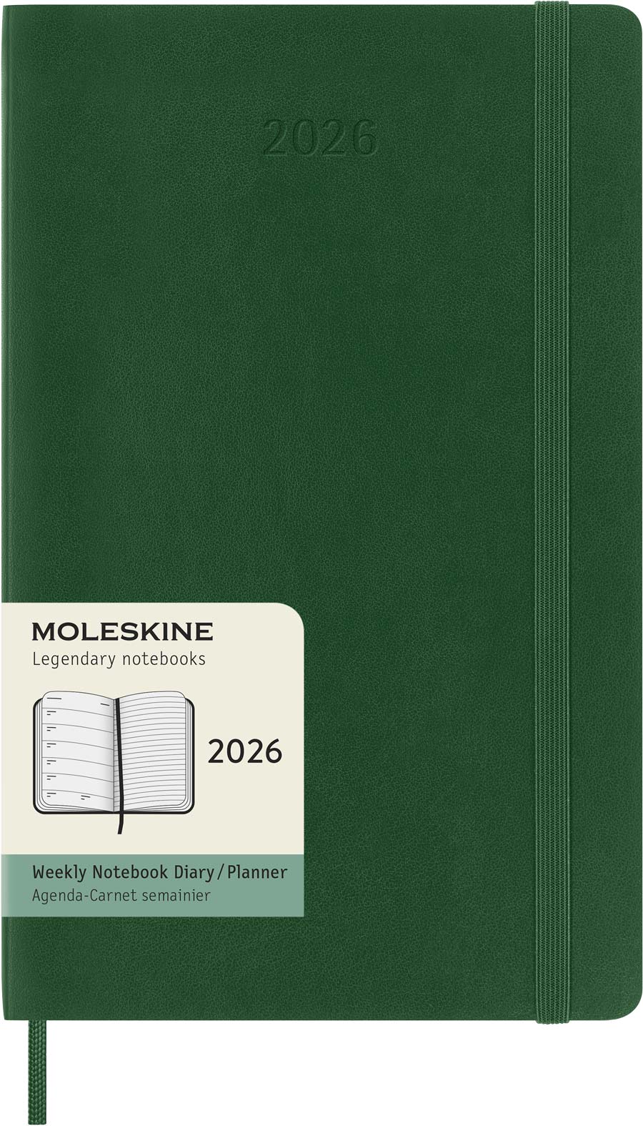 картинка Еженедельник Moleskine Classic Soft (мягкая обложка), 2026, Large (13x21 см), зеленый от магазина Молескинов