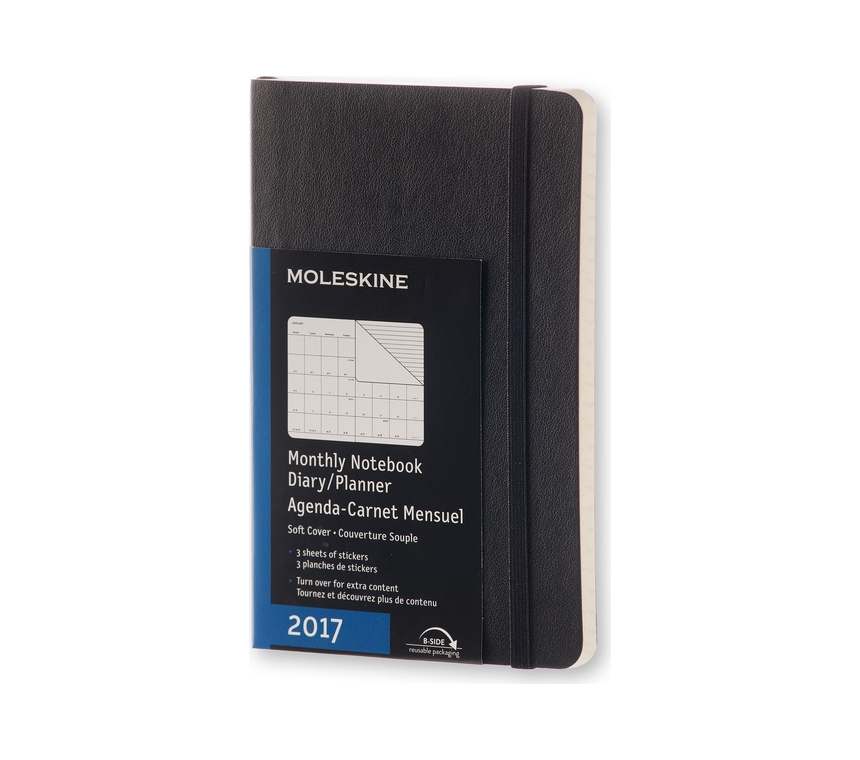 Планинг Moleskine Classic Soft (2017), Pocket (9х14см), черный