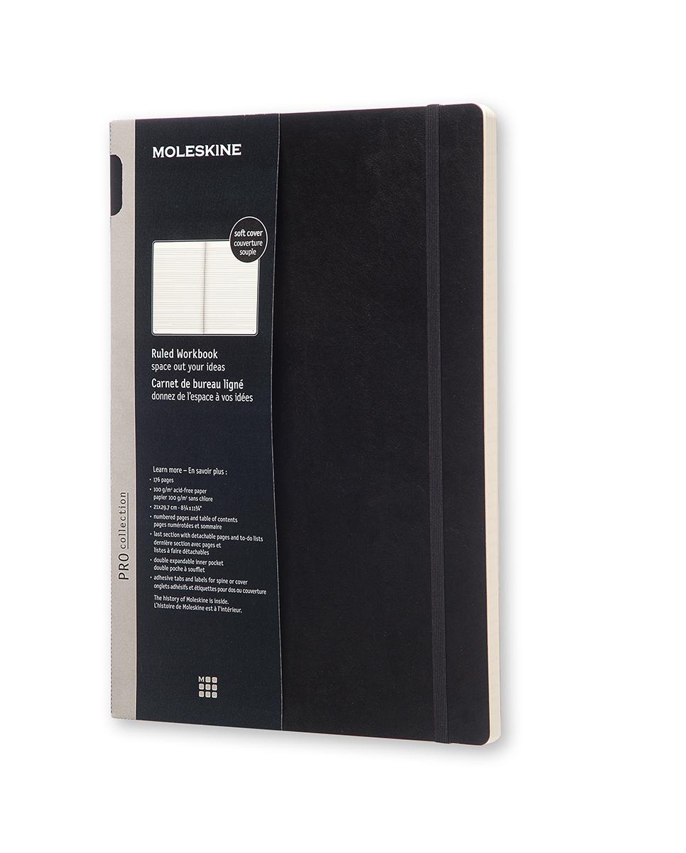 картинка Записная книжка Moleskine Pro Workbook Soft (в линию), А4, черная от магазина Молескинов