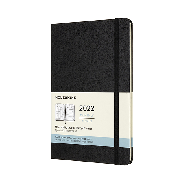 Ежемесячник-планинг Moleskine Classic 2022, Large (13x21 см), черный