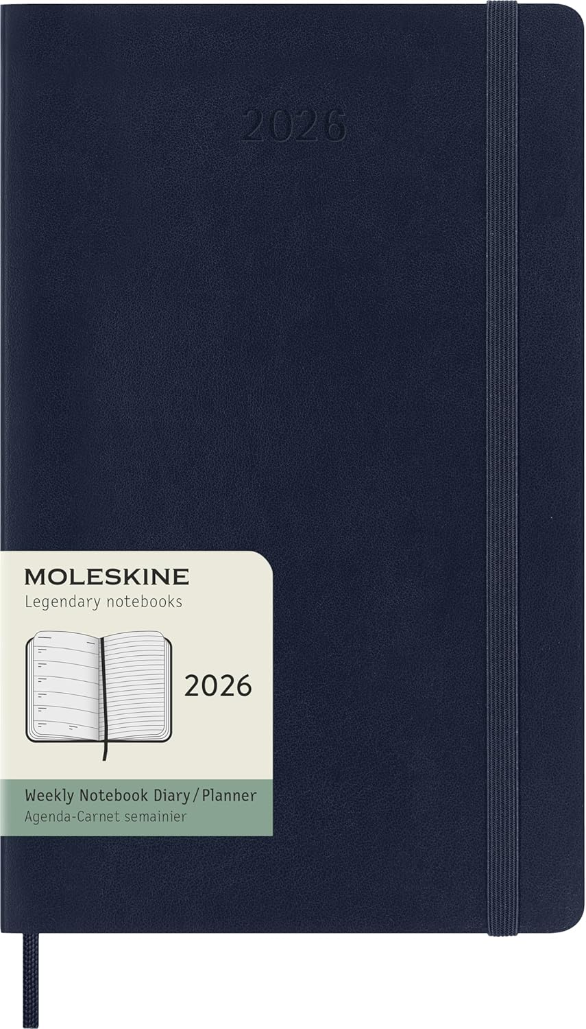 картинка Еженедельник Moleskine Classic Soft (мягкая обложка), 2026, Large (13x21 см), синий от магазина Молескинов
