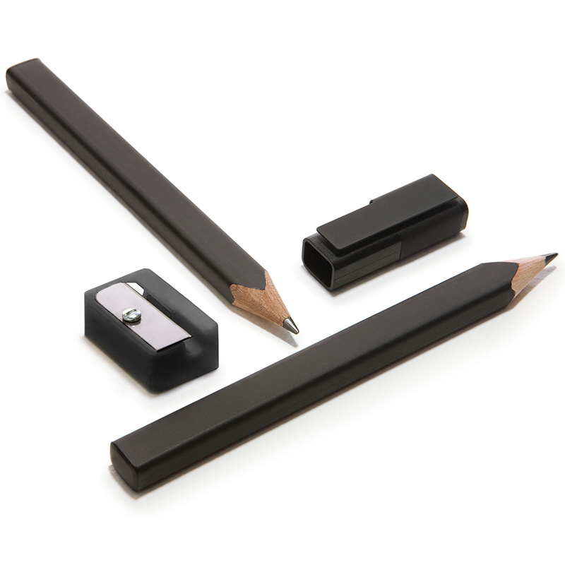 Набор Moleskine Black Pencil Set, 2 карандаша и точилка, черный