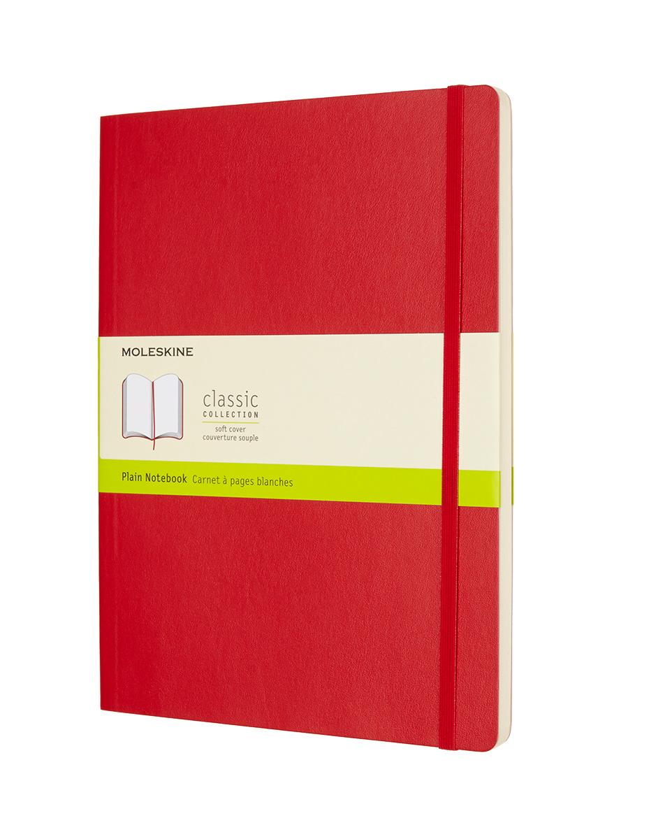 картинка Записная книжка Moleskine Classic Soft (мягкая обложка), нелинованная, XLarge (19х25см), красная от магазина Молескинов
