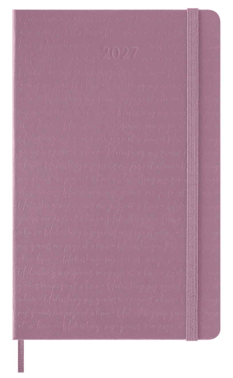 картинка Ежедневник Moleskine Classic 2027, Large (13x21 см), розовый с тисненой обложкой от магазина Молескинов