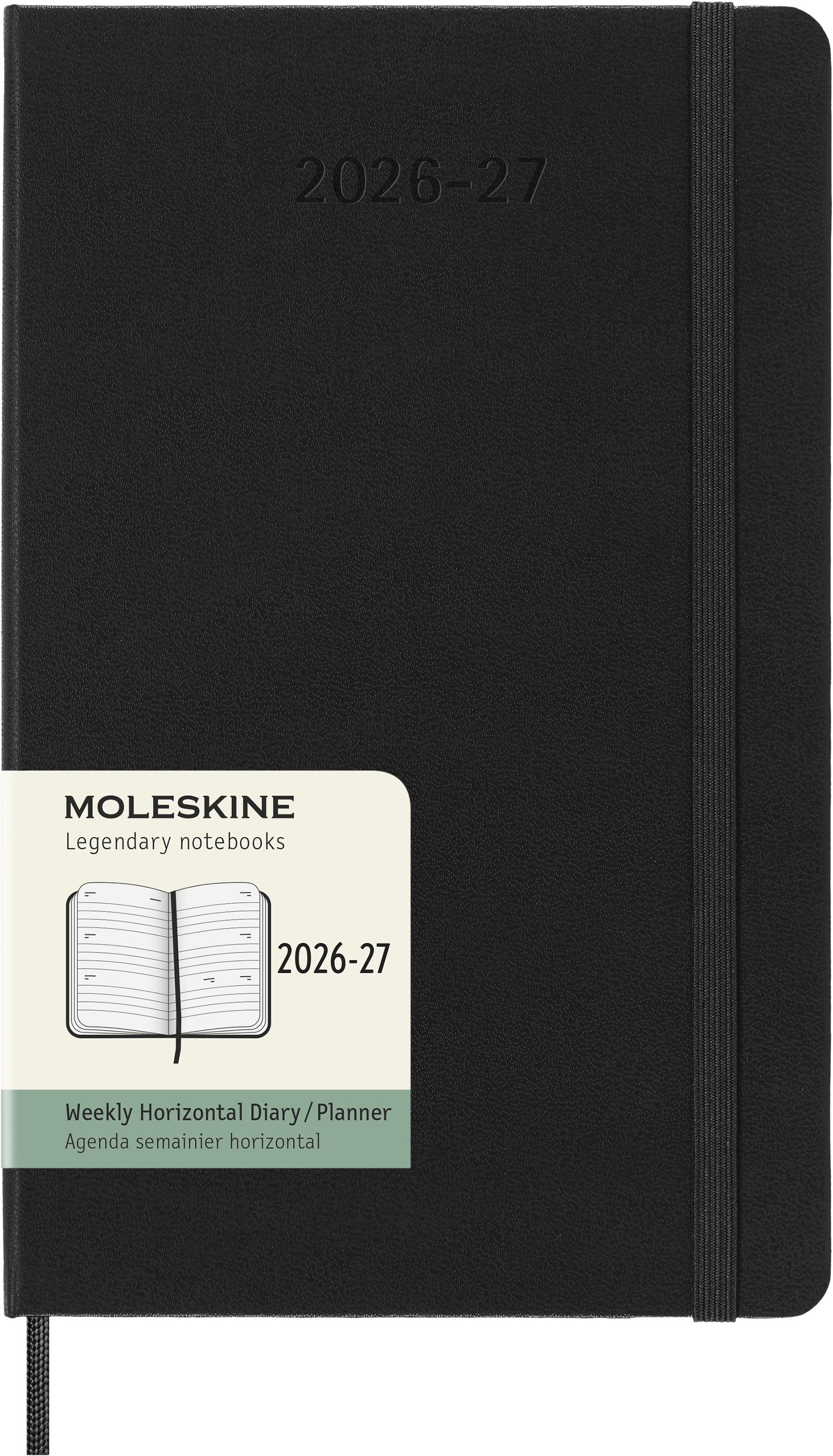 картинка Еженедельник 18 месяцев Moleskine Classic (гориз.2026-2027), Large (13x21 см), черный от магазина Молескинов