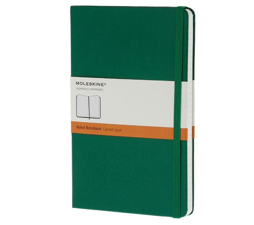 Записная книжка Moleskine Classic (в линейку), Large (13х21см), зеленая (B2B) без упаковки