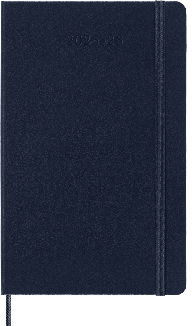 картинка Еженедельник 18 месяцев Moleskine Classic 2025 - 2026, Large (13x21 см), твердая обложка, синий от магазина Молескинов