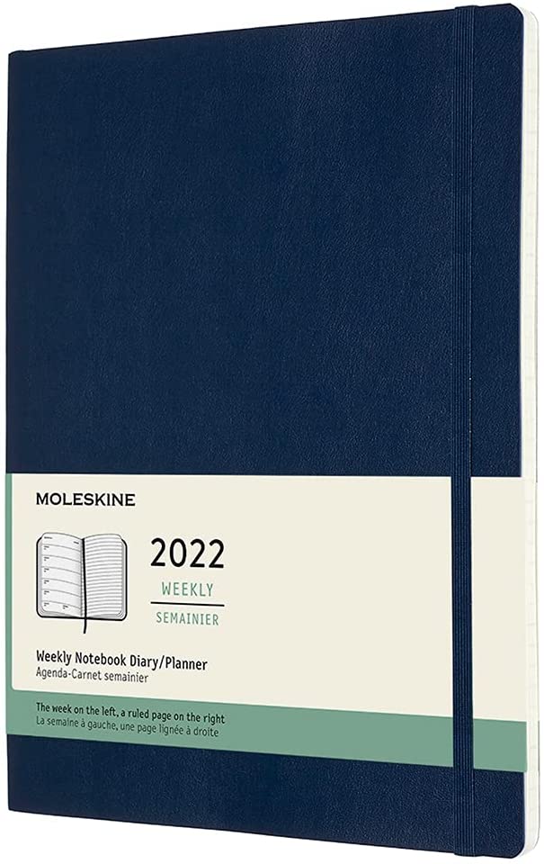 Еженедельник Moleskine Classic 2022 (мягкая обложка), XLarge (19х25см), синий