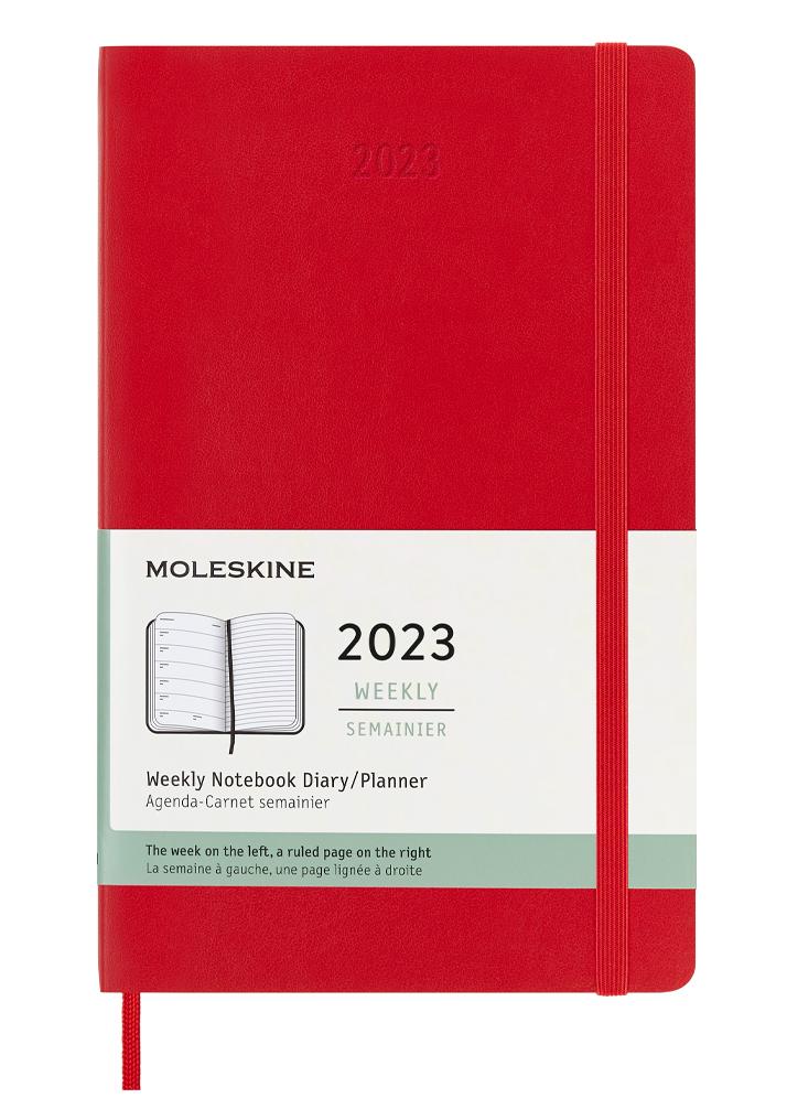 картинка Еженедельник Moleskine Classic Soft (мягкая обложка), 2023, Large (13x21 см), красный от магазина Молескинов