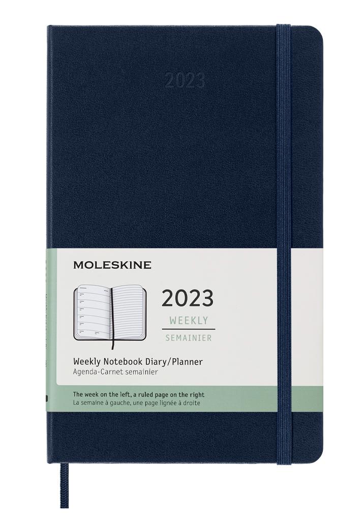 картинка Еженедельник Moleskine Classic 2023, Large (13x21 см), синий от магазина Молескинов