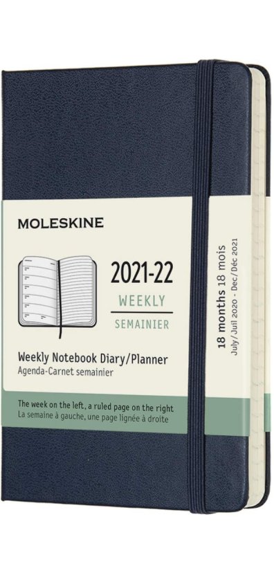 Еженедельник Moleskine Classic (2021-2022), Pocket (9x14 см), синий