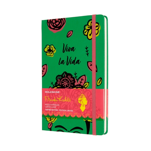 Записная книжка Moleskine Classic (в линейку), Large (13х21см), зеленая Frida Kahlo
