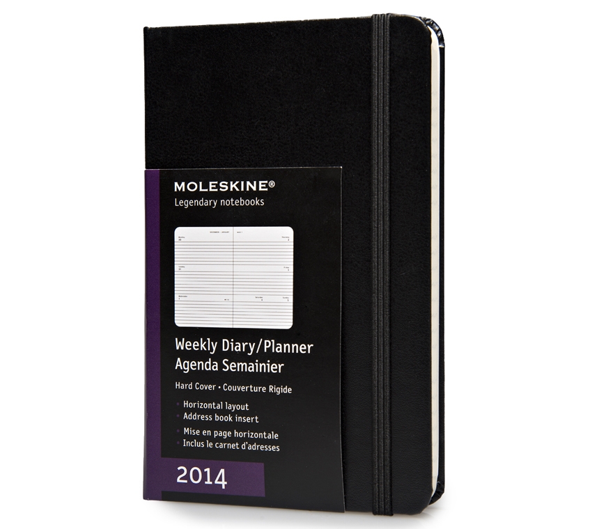 Еженедельник Moleskine Classic (гориз. 2014), Pocket (9х14см), черный