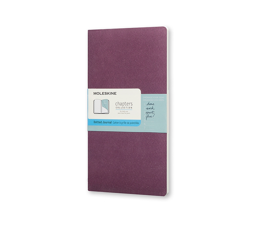 Записная книжка Moleskine Chapters (в точку), Slim Pocket (7,5x14см), фиолетовая