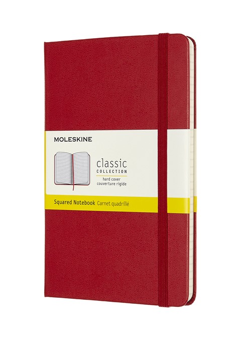картинка Записная книжка Moleskine Classic (в клетку), Large (13х21см), красная от магазина Молескинов