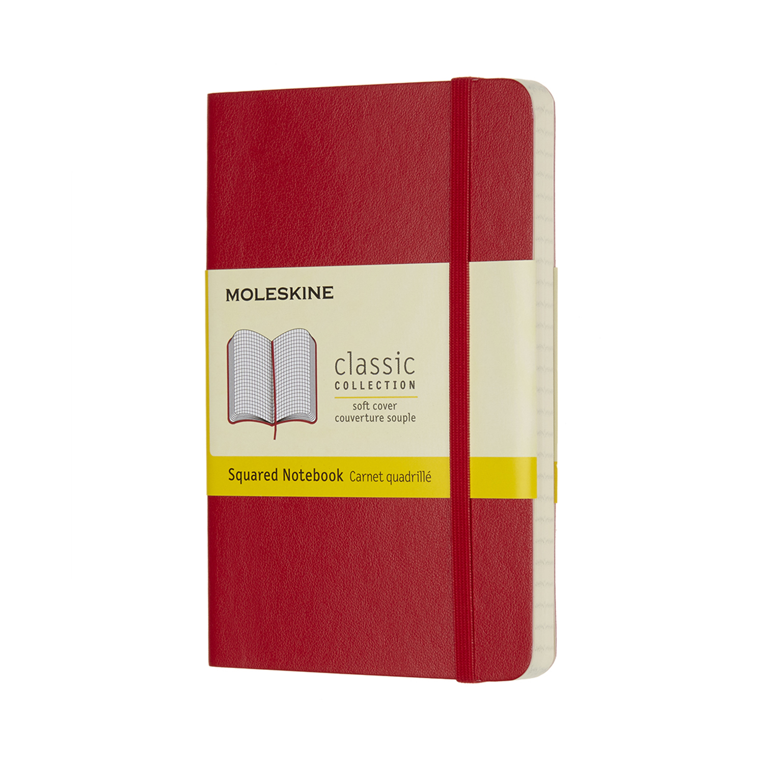 картинка Записная книжка Moleskine Classic Soft(мягкая обложка), в клетку, Pocket (9x14см), красная от магазина Молескинов