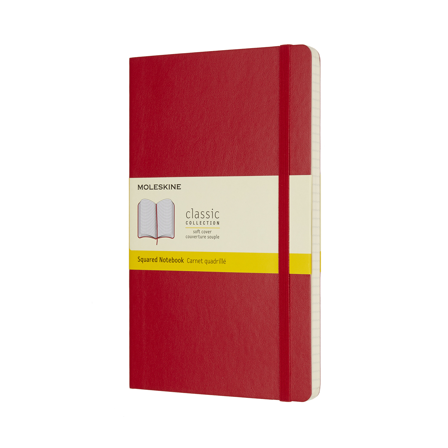 Записная книжка Moleskine Classic Soft(мягкая обложка), в клетку, Large (13х21см), красная