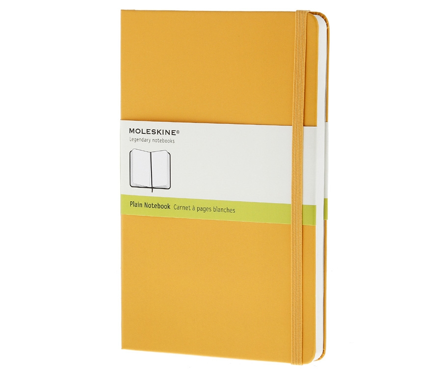 картинка Записная книжка Moleskine Classic (нелинованная), Pocket (9х14см), оранжево-желтая от магазина Молескинов