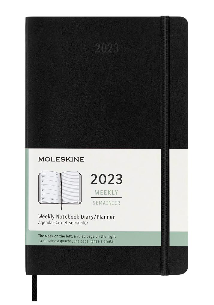 Еженедельник Moleskine Classic Soft (мягкая обложка), 2023, Large (13x21 см), черный