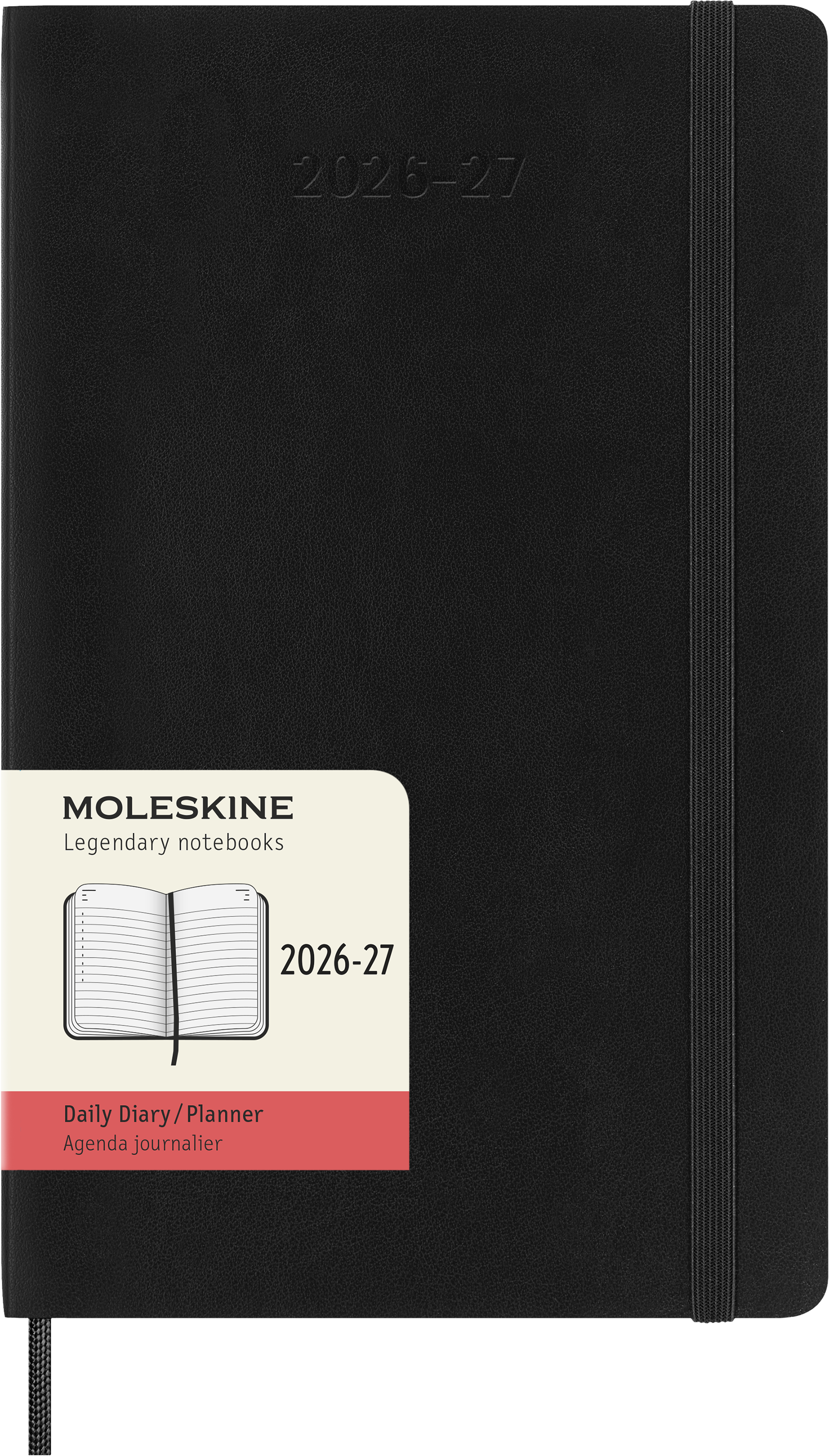 картинка Ежедневник 18 месяцев  Moleskine Classic Soft (мягкая обложка), (2026-2027), Large (13x21 см), черный от магазина Молескинов