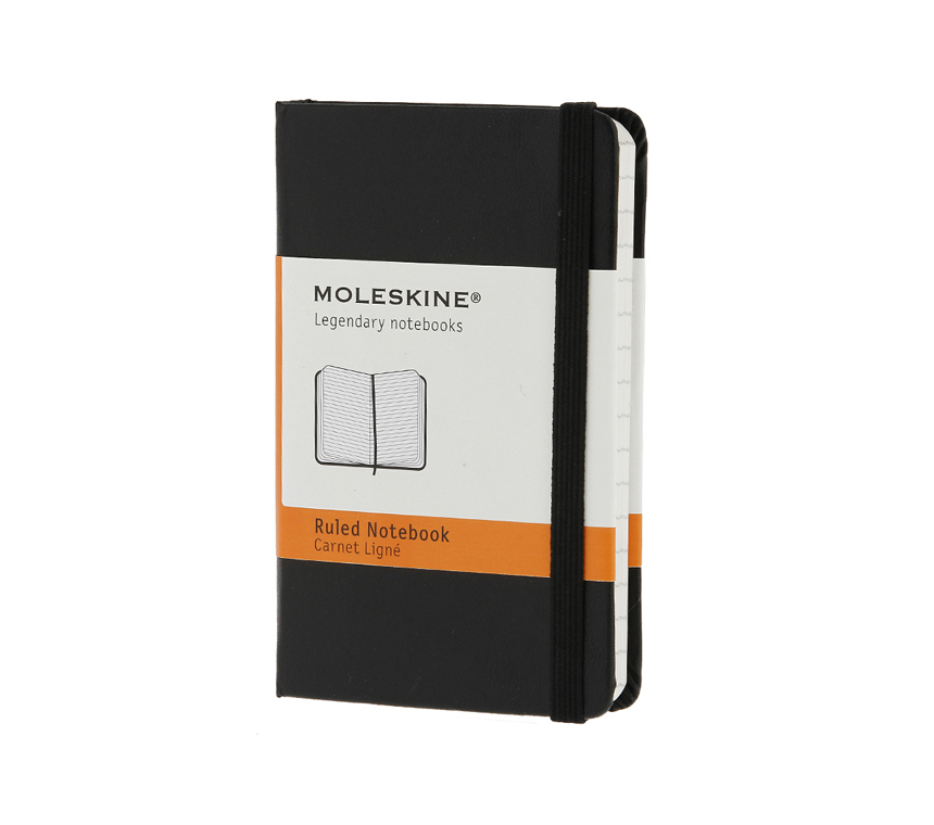 Записная книжка Moleskine Classic (в линейку), XSmall (6,5х10,5см), черная