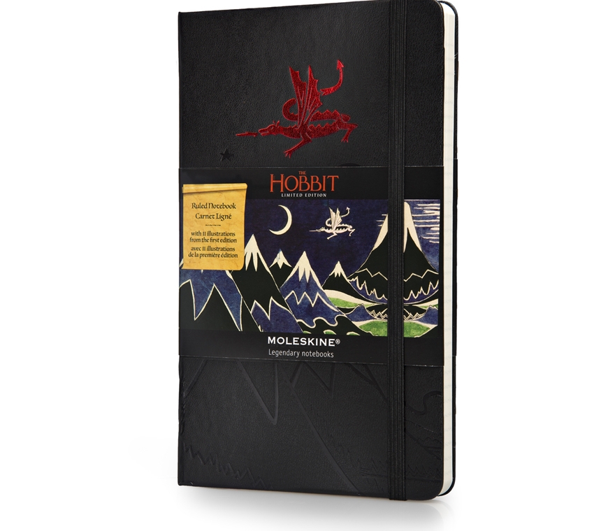 картинка Записная книжка Moleskine Hobbit-2 (в линейку), Large (13х21см), черная от магазина Молескинов