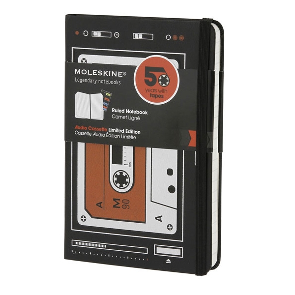 картинка Записная книжка Moleskine Le Audiocassette (в линейку), Pocket (9х14см), черный от магазина Молескинов