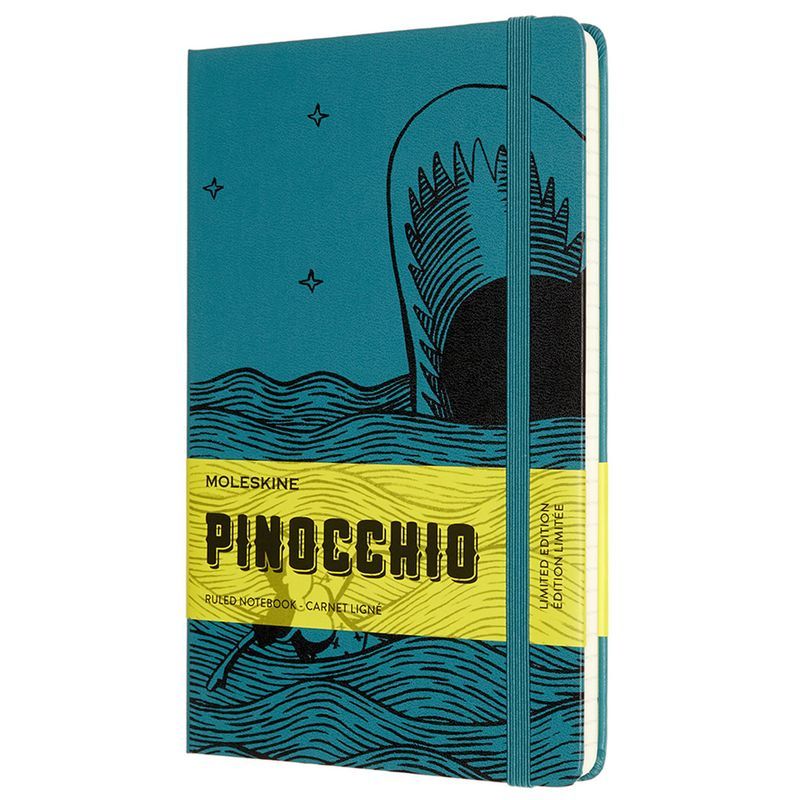 Записная книжка Moleskine Limited Edition PINOCCHIO The Dogfish, (в линейку), Large (13x21 см), зеленая