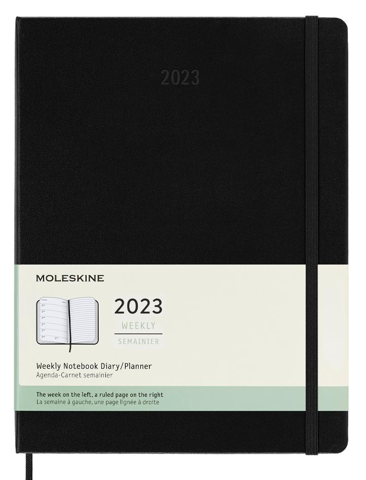 Еженедельник Moleskine Classic 2023, XLarge (19x25 см), черный