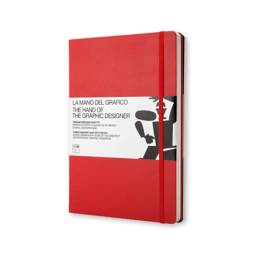 Книга Moleskine,"Рука графического дизайнера", (21х30см), красная, в твердой обложке