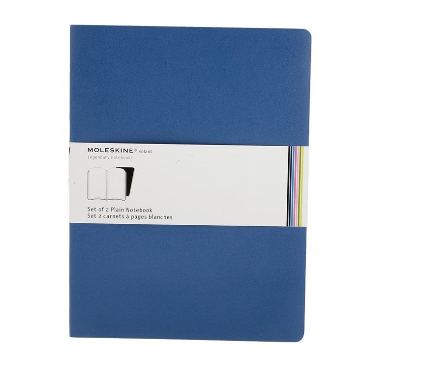 Записная книжка Moleskine Volant (нелинованная, 2 шт.), Pocket (9x14см), синяя