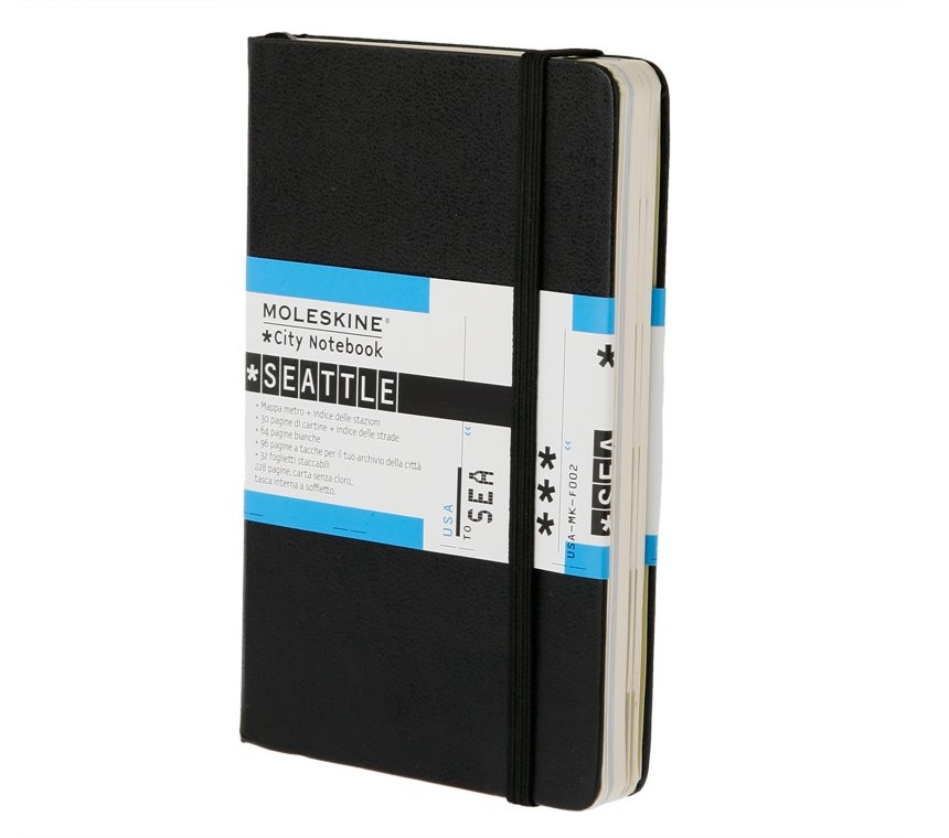 Записная книжка Moleskine City Notebook Seattle (Сиэтл), Pocket (9х14см), черная