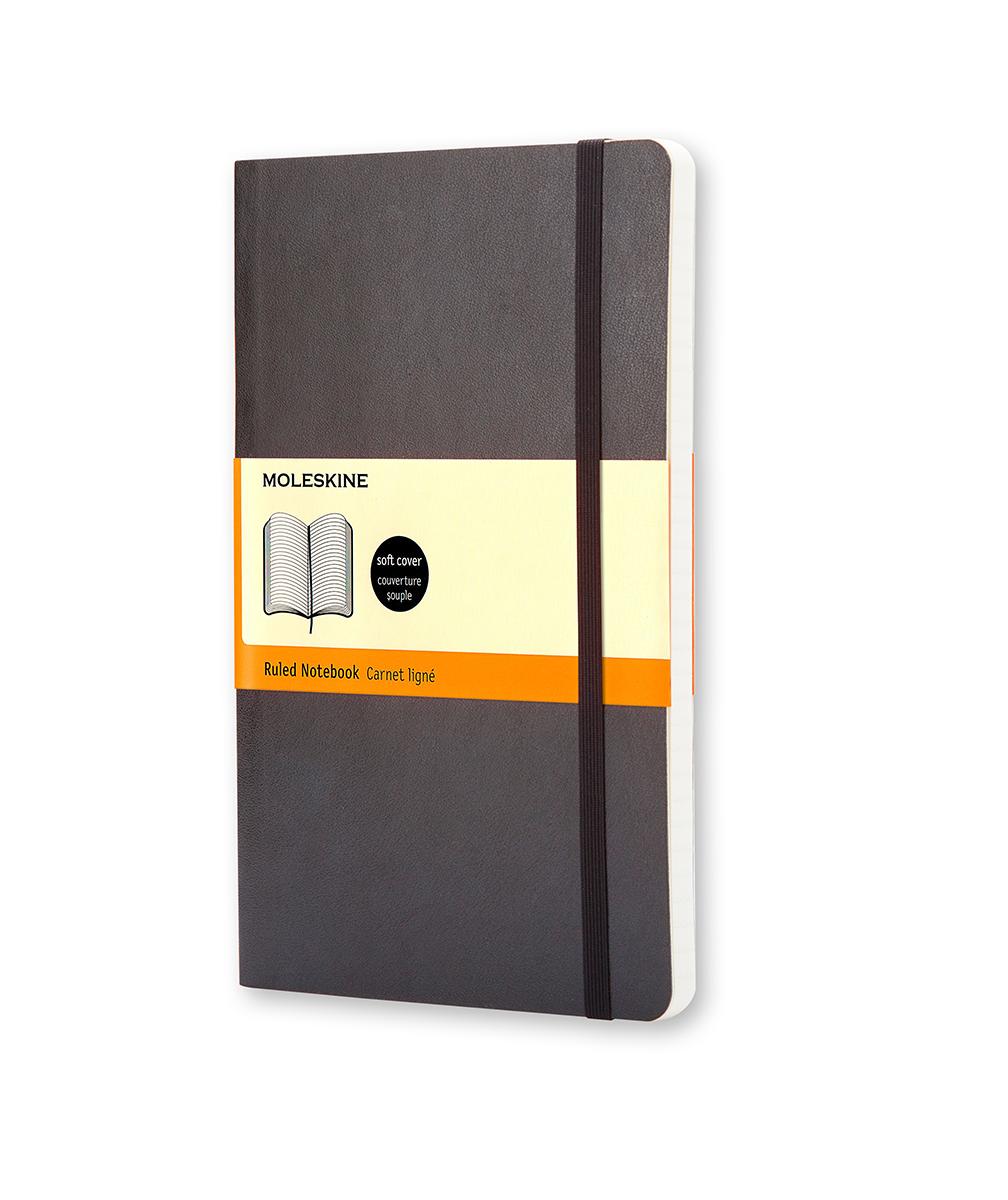 картинка Записная книжка Moleskine Classic Soft(мягкая обложка), в линейку, Large  (13х21 см), черная от магазина Молескинов
