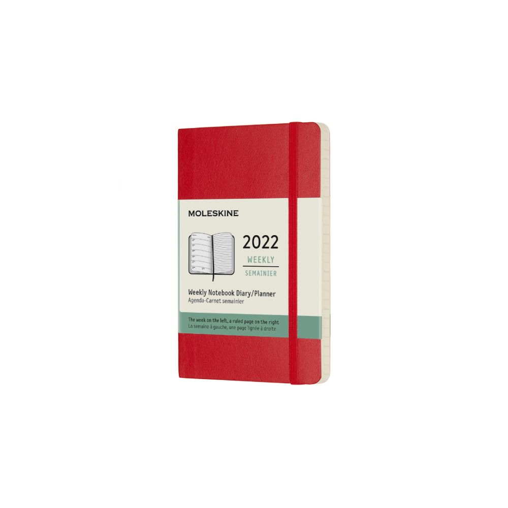 картинка Еженедельник Moleskine Classic Soft (мягкая обложка), 2022, Pocket (9x14 см), красный от магазина Молескинов