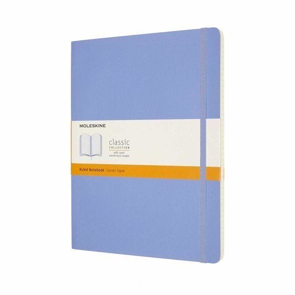 картинка Записная книжка Moleskine Classic Soft, в линейку, XLarge (19х25 см), голубая гортензия от магазина Молескинов