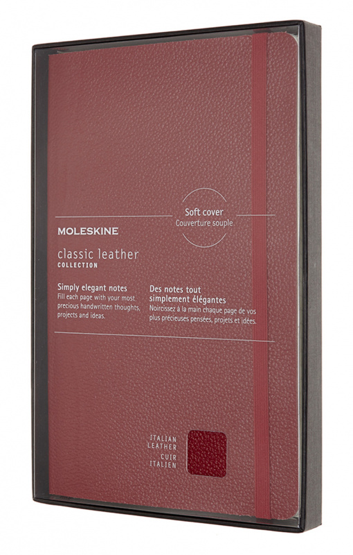 Записная книжка Moleskine LIMITED EDITION LEATHER Soft (мягкая обложка), ( Large 13x21 см) красная