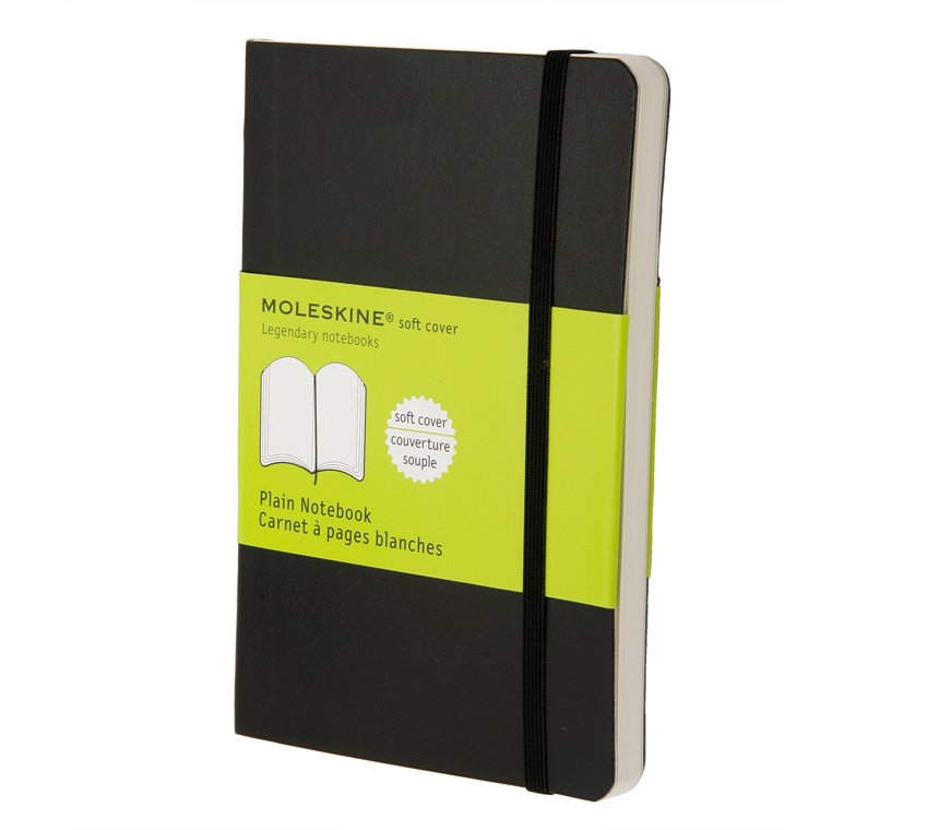 картинка Записная книжка Moleskine Classic Soft(мягкая обложка), нелинованная, Pocket (9х14см), черная от магазина Молескинов