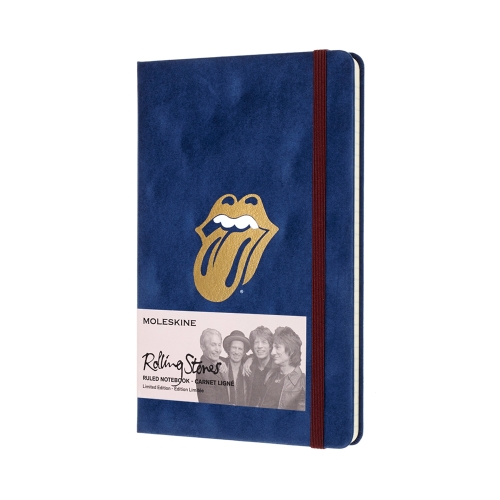 картинка Записная книжка Moleskine Rolling Stones - Flock (в линейку), Large (13x21см), синяя от магазина Молескинов