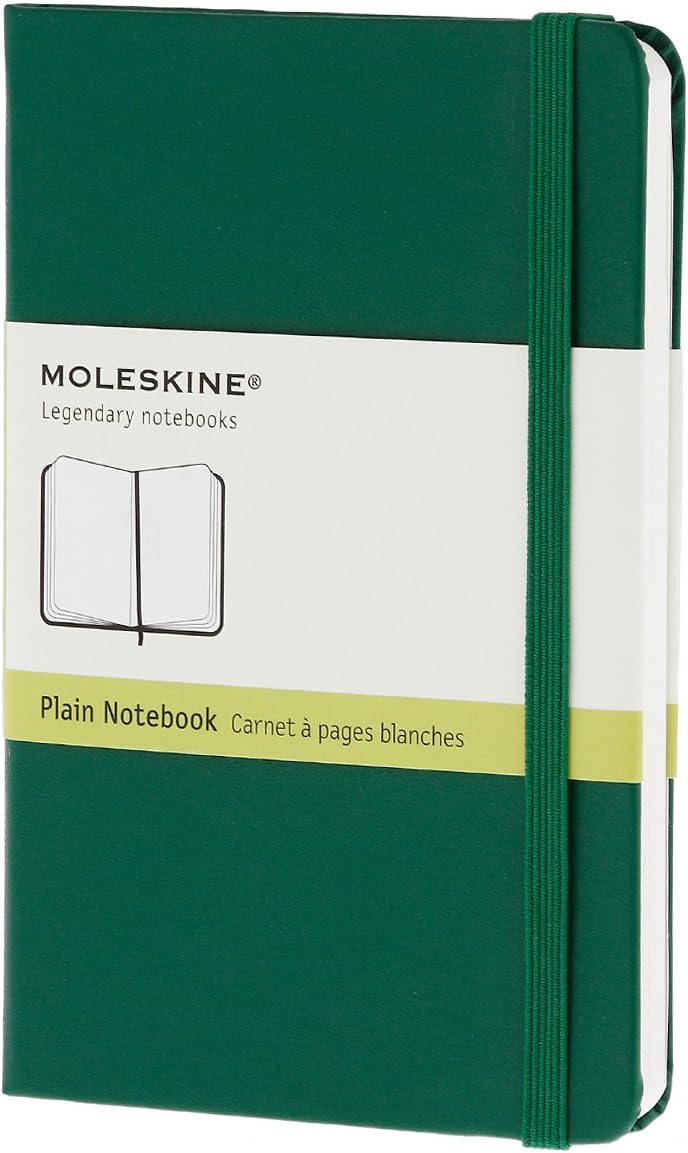 картинка Записная книжка Moleskine Classic (нелинованная), Pocket (9х14 см), зеленая, твердая обложка от магазина Молескинов