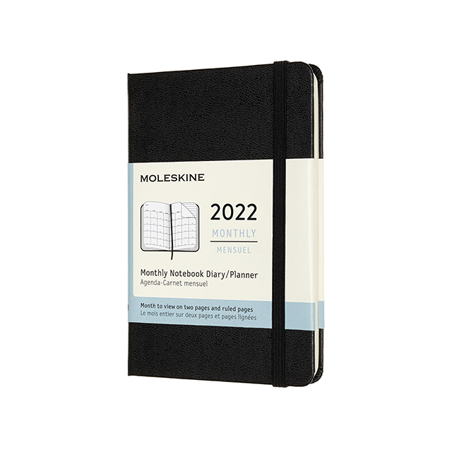 картинка Ежемесячник-планинг Moleskine Classic 2022, Pocket (9x14 см), черный от магазина Молескинов
