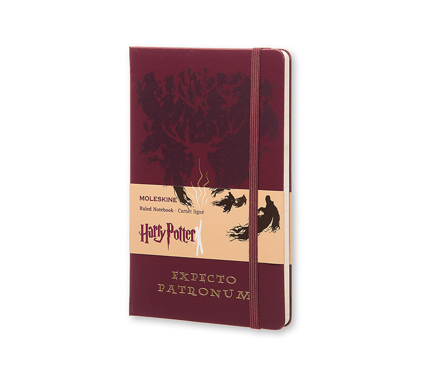 картинка Записная книжка Moleskine Harry Potter - Expecto Patronum (в линейку), Large (13x21см), бордовая от магазина Молескинов