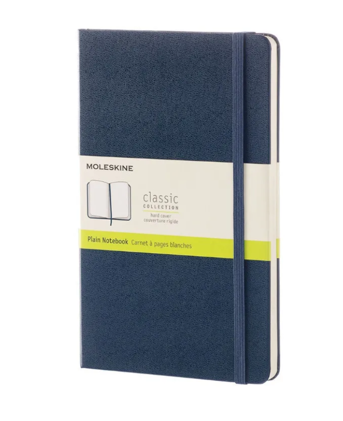 картинка Записная книжка Moleskine Classic (нелинованная), Large (13х21см), синяя от магазина Молескинов