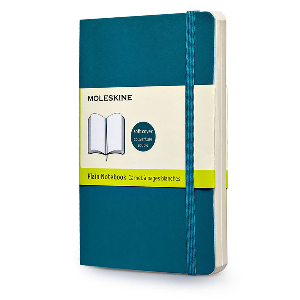 картинка Записная книжка Moleskine Classic Soft (нелинованная), Pocket (9х14 см), бирюзовый, мягкая обложка от магазина Молескинов