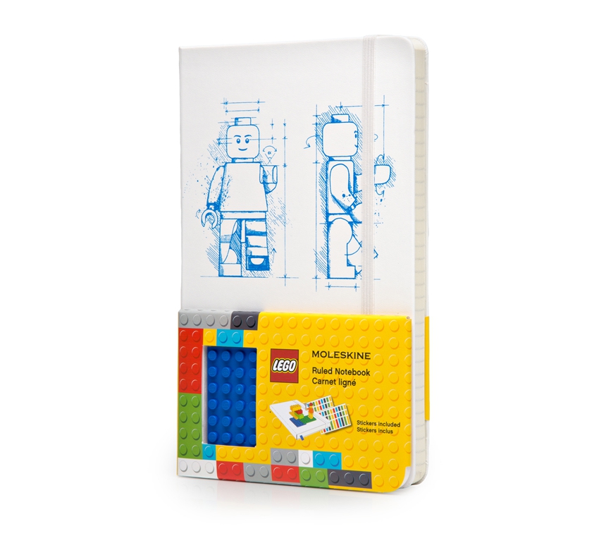 картинка Записная книжка  Moleskine Lego-2 (в линейку) Large (13х21см), белая от магазина Молескинов