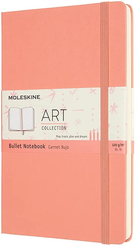картинка Записная книжка Moleskine Bullet (для рисунков), Large (13х21 см), розовая от магазина Молескинов